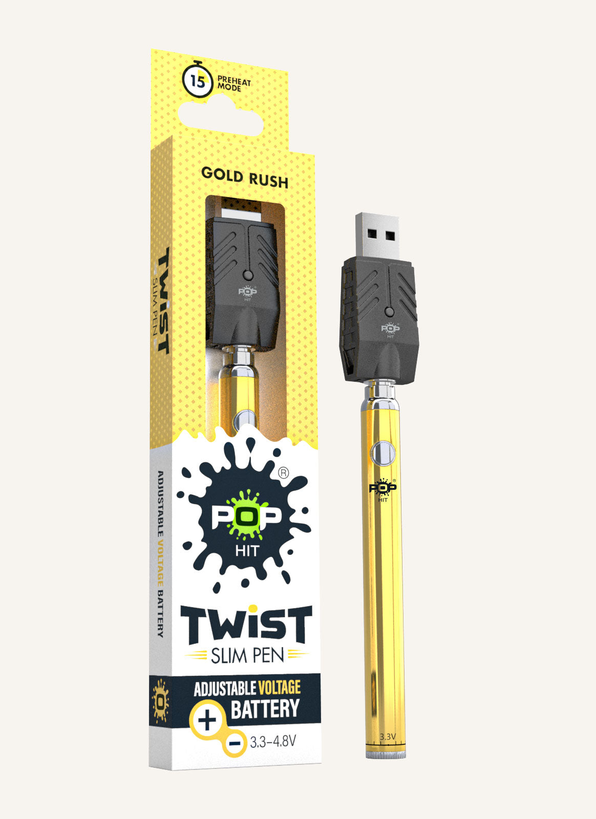 Pop Hit Twist Slim Pen – 1ct – Gold Rush