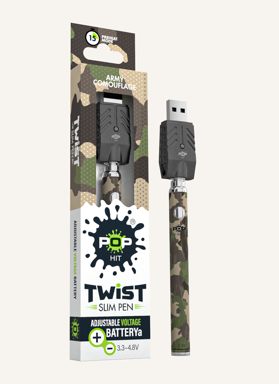 Pop Hit Twist Slim Pen – 1ct – Camo