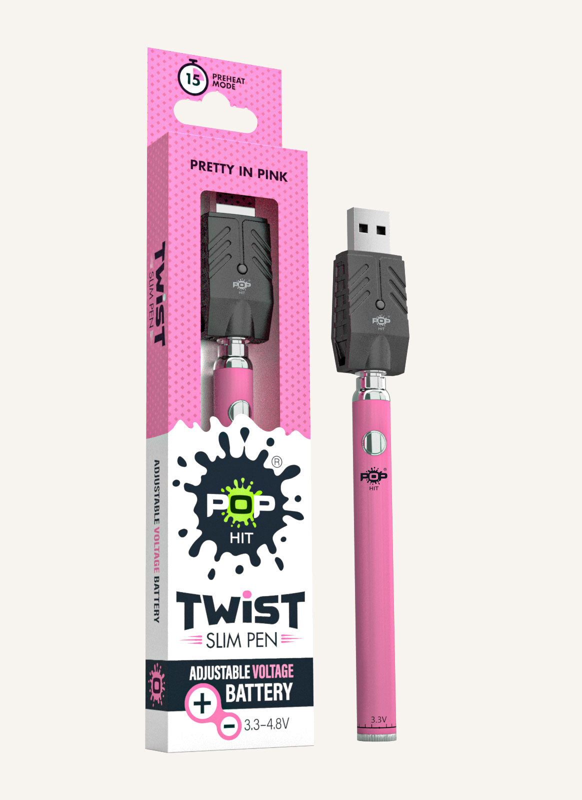 Pop Hit Twist Slim Pen – 1ct – Pretty In Pink