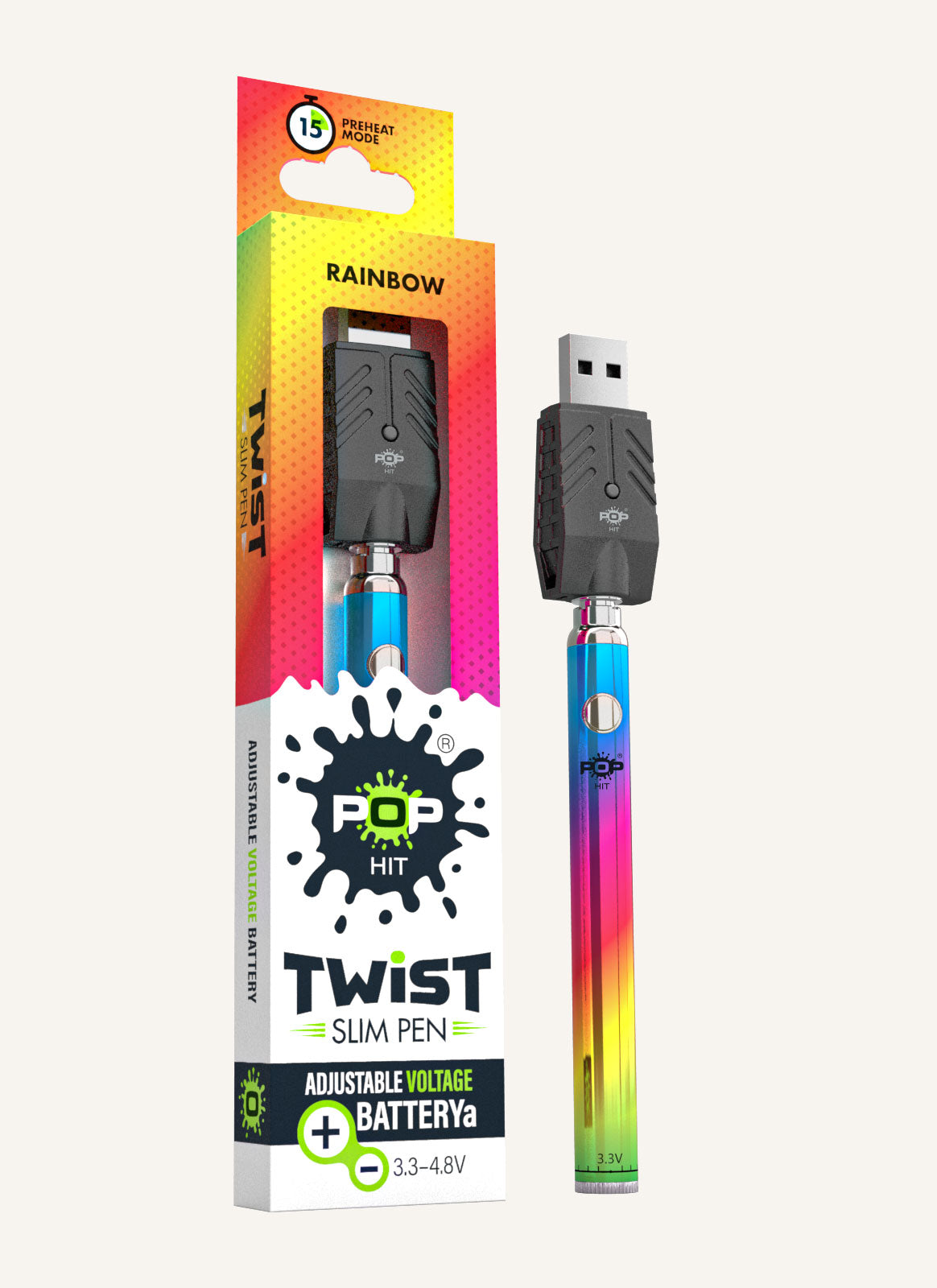 Pop Hit Twist Slim Pen – 1ct – Rainbow
