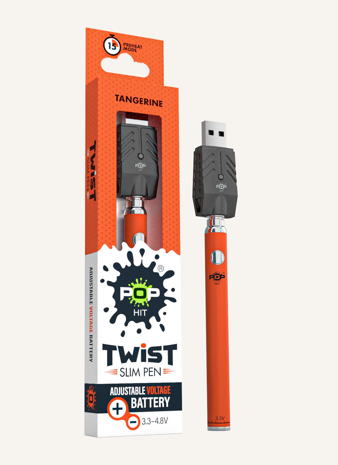Pop Hit Twist Slim Pen – 1ct – Tangerine