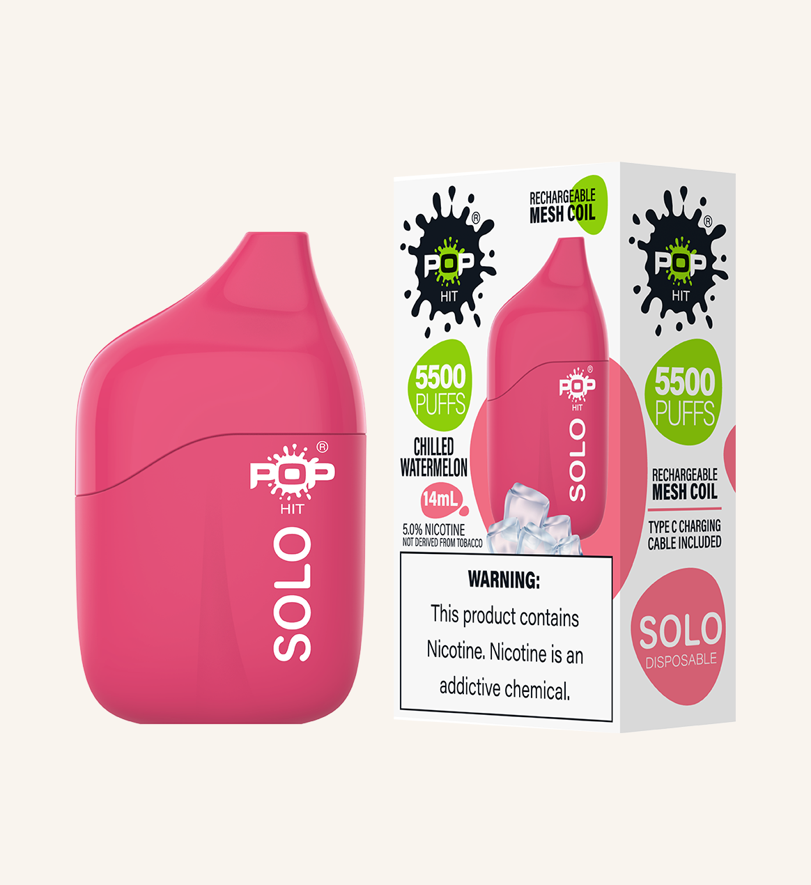 Pop Solo Disposable Device Chilled Watermelon popvapor-demo Pop Solo Disposable Device Chilled Watermelon popvapor-demo